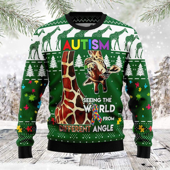 Giraffe Autism Christmas Funny Ugly Sweater - Thegiftio UK
