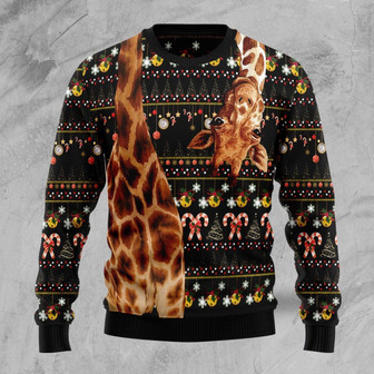 Giraffe Funny Black Ugly Sweater - Thegiftio UK
