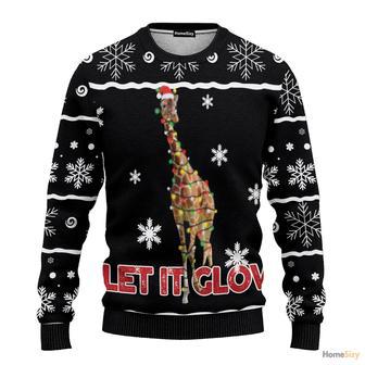 Giraffe Let It Glow Ugly Christmas Sweater For Men And Women | Favorety CA