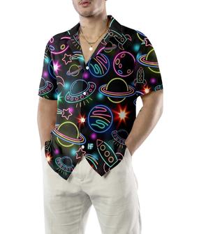 Glowing Space With Rainbow Star Hawaiian Shirt, Colorful Summer Aloha Shirt For Men Women, Perfect Gift For Husband, Wife, Friend, Family - Seseable