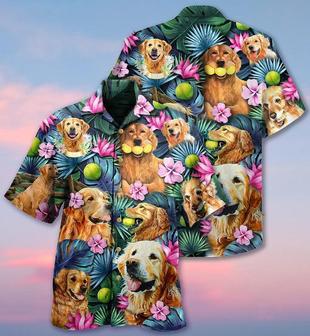 Golden Retriever Aloha Hawaii Shirt - Dog Lovely Hug A Golden Hawaiian Shirt For Summer - Perfect Gift For Dog Lovers, Friend, Family - Seseable