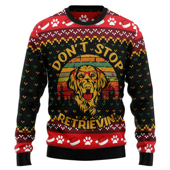Golden Retriever Don‘t Stop Ugly Christmas Sweater - Thegiftio UK