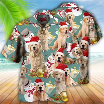 Golden Retriever Hawaiian Shirt, Dog Merry Christmas Aloha Hawaiian Shirt For Summer, Gift For Men Women, Dog Lovers, Friends, Family - Seseable