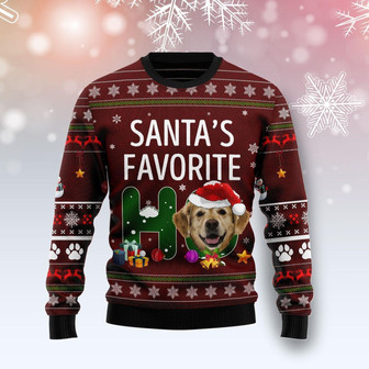 Golden Retriever Santa‘s Favorite Ho Ugly Sweater - Thegiftio UK