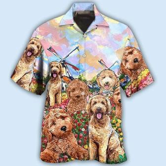 Goldendoodle Aloha Hawaii Shirt - Goldendoodle Dog With Flowers Hawaiian Shirt For Summer - Perfect Gift For Dog Lovers, Friend, Family - Seseable