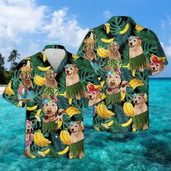 Goldendoodle Hawaiian Shirt, Tropical Summer Leaves Hawaiian Shirt For Men - Perfect Gift For Goldendoodle Lovers, Husband, Boyfriend, Friend, Family - Seseable