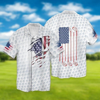 Golf Aloha Hawaiian Shirts For Summer, USA Flag Independence Day Golf Sports Hawaiian Shirt For Men Women, 4th July Gift For Golf Team Lovers, Golfer - Seseable