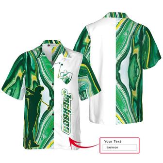 Golf Custom Aloha Hawaiian Shirt, Golf Green Fluid Art Aloha Shirt, Golf Hawaiian Shirt For Summer - Perfect Gift For Men, Women, Golf Lover, Friend - Seseable