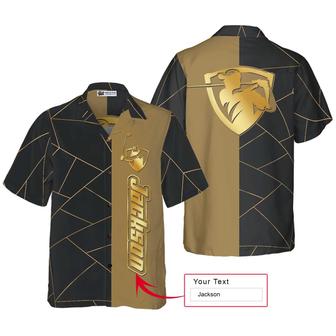 Golf Hawaiian Shirt Custom Name, Golden Lines Pattern, Colorful Summer Personalized Aloha Hawaiian Shirt For Men Women, Gift For Friend, Golf Lovers - Seseable