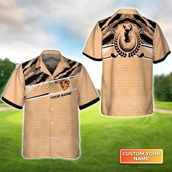 Golf Hawaiian Shirt Custom Name , Vintage Color Camo Pattern Personalized Aloha Hawaiian Shirt For Men Women - Perfect Gift For Husband, Friend - Seseable