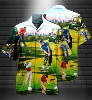 Golf Hawaiian Shirt - Golf Swing Hawaiian Shirt For Summer, Golf Cart - Perfect Gift For Men, Golfers, Golf Lovers - Seseable