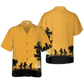Golf Hawaiian Shirt, Golfers At Dusk, Colorful Summer Aloha Hawaiian Shirt For Men Women, Perfect Gift For Family, Husband, Wife, Golf Lovers, Golfers - Seseable
