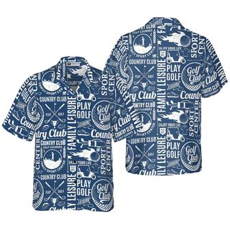 Golf Hawaiian Shirt, Retro Styled Typographic Golf Seamless Pattern Hawaiian Shirt, Summer Aloha Shirt - Perfect Gift For Men, Women, Friend, Family - Seseable