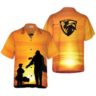 Golf Hawaiian Shirt, Son And Dad Playing Golf, Colorful Summer Aloha Hawaiian Shirt For Men Women, Gift For Friend, Family, Husband, Wife, Boyfriend - Seseable
