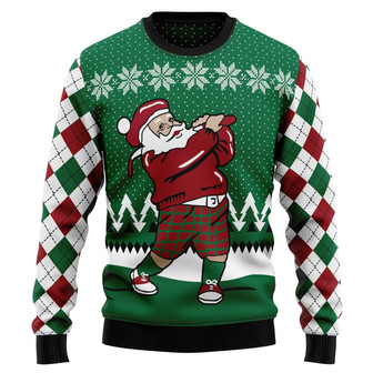 Golfer Santa Ugly Sweater For Men And Women - Thegiftio UK
