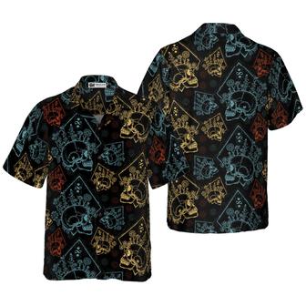 Gothic Skulls In Scrapbooking Style Aloha Hawaiian Shirt For Summer, Colorful Shirt For Men Women, Perfect Gift For Friend, Team, Family - Seseable
