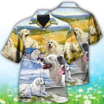 Great Pyrenees Aloha Hawaii Shirt - Great Pyrenees Art Dog Lovely Hawaiian Shirt For Summer - Perfect Gift For Dog Lovers, Friend, Family - Seseable