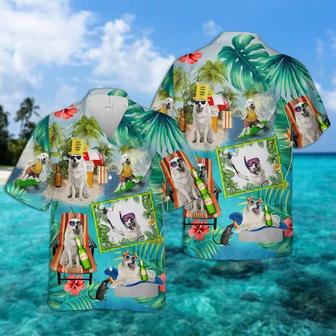 Great Pyrenees Hawaiian Shirt, Dog Surfing, Tropical Summer Aloha Shirt For Men - Perfect Gift For Great Pyrenees Lovers, Friend, Family - Seseable