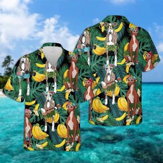 Greyhound Hawaiian Shirt, Tropical Leaves Hawaiian Shirt For Men - Perfect Gift For Greyhound Lovers, Husband, Boyfriend, Friend, Family - Seseable