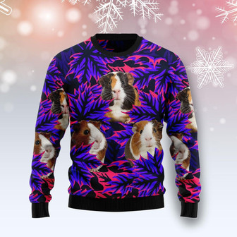 Guinea Pig Leaves Light Purple Funny Ugly Sweater - Thegiftio UK