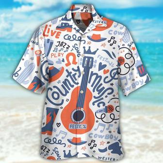 Guitar Aloha Hawaiian Shirt For Summer, Guitar Country Music Festival Elements Hawaiian Shirts Outfit For Men Women, Music Guitar Lovers - Seseable