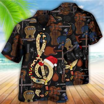 Guitar Happy Merry Christmas Aloha Hawaiian Shirt For Summer, Guitar Music Note Hawaiian Shirts Outfit For Men Women, Music Guitar Lovers - Seseable