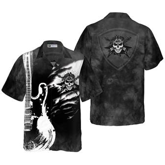 Guitar Hawaiian Shirt, Guitar And Skull Hawaii Aloha Shirt, Guitar Hawaiian Shirt For Summer- Perfect Gift For Men, Women, Music Lover, Friend, Family - Seseable