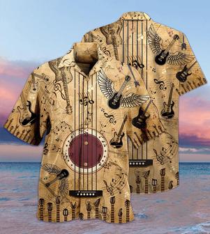 Guitar Music Amazing Vintage Aloha Hawaiian Shirt For Summer, Guitar Hawaiian Shirts Matching Outfit For Men Women, Music Guitar Lovers - Seseable