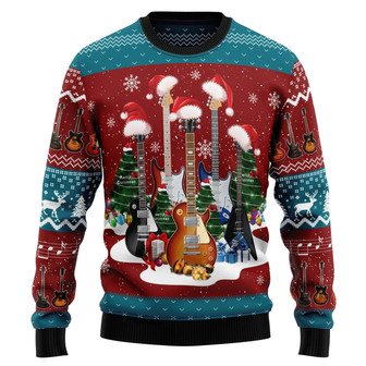 Guitar Ugly Christmas Sweater For Men And Women - Thegiftio UK