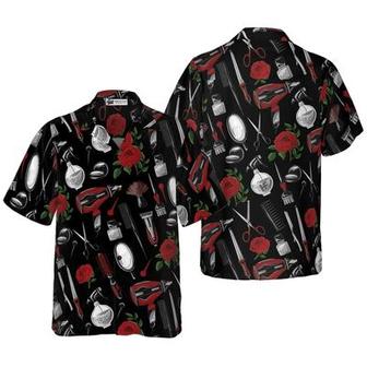 Hairdresser Hawaiian Shirt - Hairdresser Tools, Red Roses Aloha Shirt For Men - Perfect Gift For Hairdresser, Husband, Boyfriend, Family, Friends | Favorety