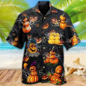 Halloween Hawaiian Shirt, Halloween Lets Get Lit Cool, Pumpkin Scary Aloha Shirt For Men & Women - Halloween Gift For Members Family, Friends - Seseable