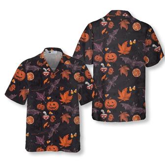 Halloween Hawaiian Shirt, Halloween Spooky Art Hawaiian Shirt, Pumpkin Hawaiian Shirt - Perfect Gift For Lover, Friend, Family - Seseable
