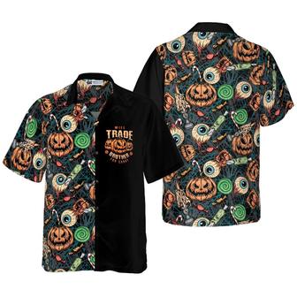 Halloween Hawaiian Shirt, Vintage Halloween Scary Pumpkin Hawaiian Shirt - Perfect Gift For Lover, Friend, Family - Seseable
