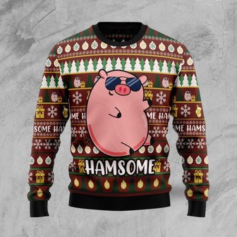Hamsome Cute Pig Funny Ugly Sweater - Thegiftio UK