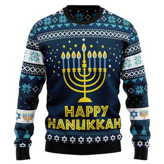 Happy Hanukkah Ugly Christmas Sweater For Men And Women - Thegiftio UK