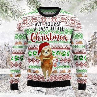 Have Yourself A Lazy Little Christmas Sloth Ugly Sweater - Thegiftio UK