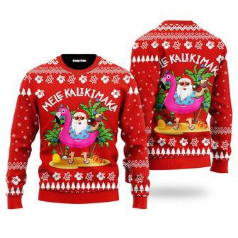 Hawaii Santa Claus Mele Kalikimaka Ugly Christmas Sweater For Men & Women | Favorety CA