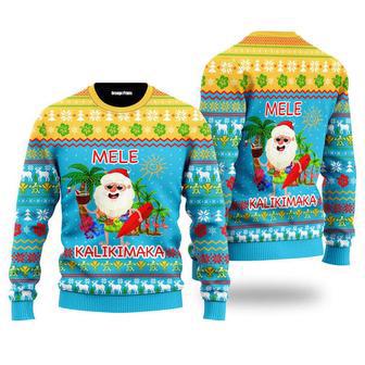 Hawaiian Santa Claus Mele Kalikimaka Sunset Ugly Christmas Sweater | Favorety UK