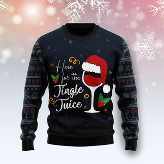 Here For The Jingle Juice Christmas Funny Ugly Sweater - Thegiftio UK