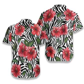 Hibiscus Zebra Watercolor Painting Art Hawaiian Shirt, Funny Aloha Shirt - Perfect Gift For Friends, Husband, Boyfriend, Family, Summer Lovers | Seseable CA