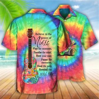 Hippie Aloha Hawaiian Shirt - Hippie Believe In The Power Of Music Hippie Gnome Hawaiian Shirt For Summer - Perfect Gift For Friend, Family - Seseable