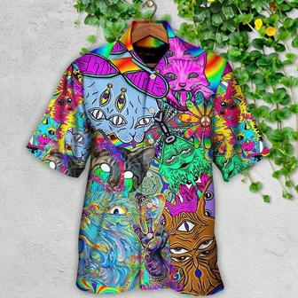 Hippie Aloha Hawaiian Shirt - Hippie Cat Break My Mind Hawaiian Shirt For Summer - Perfect Gift For Friend, Family - Seseable