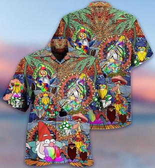 Hippie Aloha Hawaiian Shirt - Hippie Gnome Peace Life Color Hawaiian Shirt For Summer - Perfect Gift For Friend, Family - Seseable