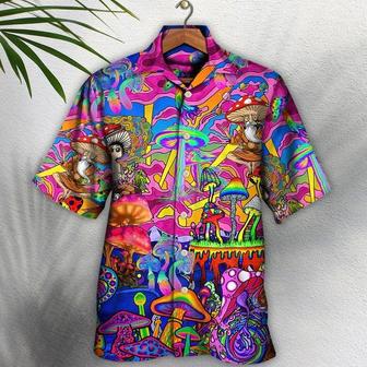 Hippie Aloha Hawaiian Shirt - Hippie Magic Trippy Mushroom Awesome Hawaiian Shirt For Summer - Perfect Gift For Friend, Family - Seseable