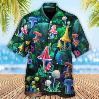 Hippie Aloha Hawaiian Shirt - Hippie Mushroom Galaxy Neon Art Hawaiian Shirt For Summer - Perfect Gift For Friend, Family - Seseable