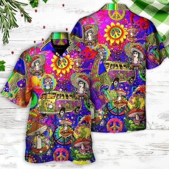Hippie Aloha Hawaiian Shirt - Hippie Mushroom Peace Life Be Hippie Amazing Style Hawaiian Shirt For Summer - Perfect Gift For Friend, Family - Seseable