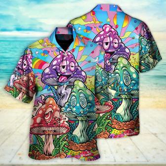 Hippie Aloha Hawaiian Shirt - Hippie Mushroom Psychedelic Tapestry Mushroom Trippy Hippie Magical Eye Hawaiian Shirt For Summer - Perfect Gift For Friend, Family - Seseable