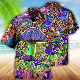 Hippie Aloha Hawaiian Shirt - Hippie Mushroom Stunning Magic Style Hawaiian Shirt For Summer - Perfect Gift For Friend, Family - Seseable