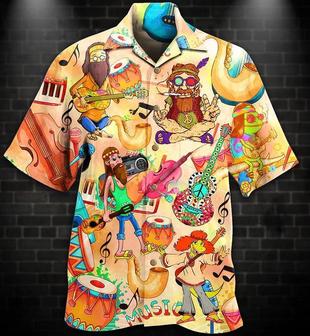 Hippie Aloha Hawaiian Shirt - Hippie Music Funny Style Hawaiian Shirt For Summer - Perfect Gift For Friend, Family - Seseable