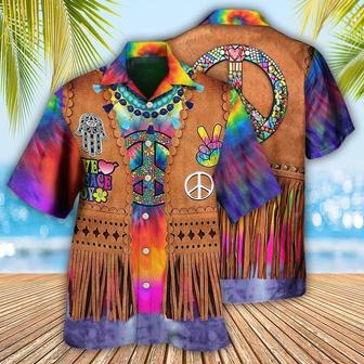 Hippie Aloha Hawaiian Shirt - Hippie Peace Life Cowboy Style Cool Hawaiian Shirt For Summer - Perfect Gift For Friend, Family - Seseable